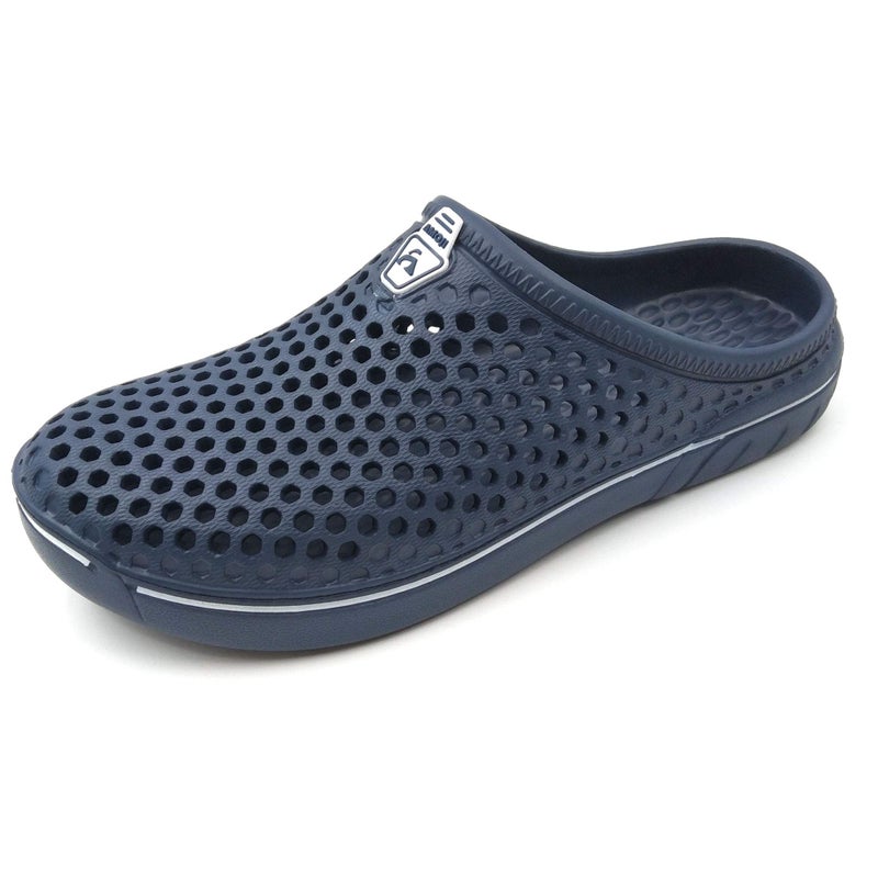 Amoji Garden Clogs Shower Sandals Yard Gardening Beach Water Plastic Rubber House Indoor YY161 Navy 7 Women/6 Men - Image 1